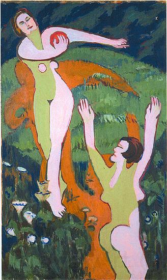 Ernst Ludwig Kirchner Women playing with a ball Spain oil painting art